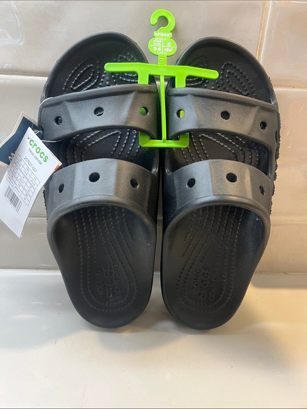 CROCS /Unisex Black Dual-Strap Slide Sandals NWT